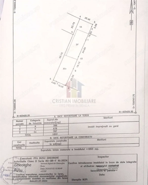 Teren intravilan, 1853 mp, deschidere 20 m Cazasu