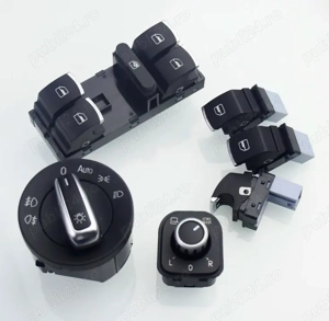 Kit butoane ornament crom pentru Passat B6, CC, B7, Golf 5, Golf 6, Jetta, Tiguan, Touran, Caddy