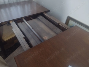 Masa extensibila din lemn masiv cu 6 scaune - imagine 4