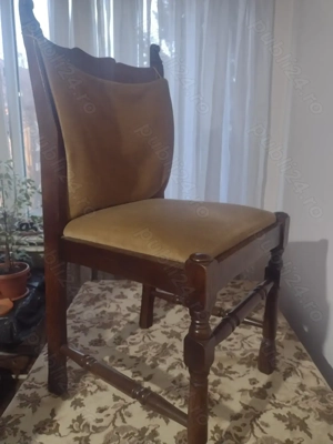 Masa extensibila din lemn masiv cu 6 scaune - imagine 5