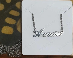 Vand colier cu nume personalizat din otel inoxidabil argintiu Anna - imagine 2