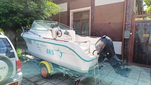 barca  cabina cu motor Evinrude e-tec 50 cp