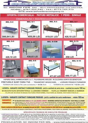 Pat metalic single Model S-24 - Ideal pentru cazări muncitori! - imagine 3