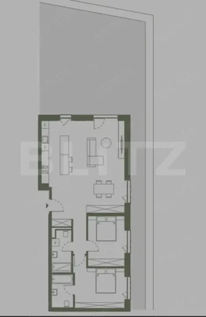 COMISION 0! Apartament 3 camere, 89 mp, terasa 86 mp - imagine 2