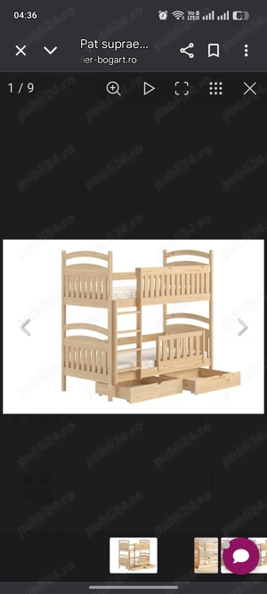 Vând pat pentru copii supraetajat 