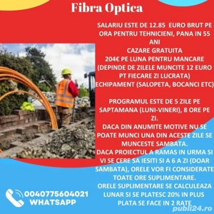 Muncă la fibră in Germania cu transport gratuit 