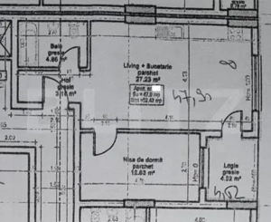 Apartament 2 camere, etaj intermediar, orientare Vestica, zona Vivo 