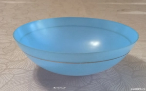 Abajur sticla albastru cu auriu, E27, fi=22cm