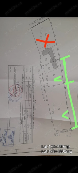 Vănd 2 Loturi Teren intravilan  27 euro mp.