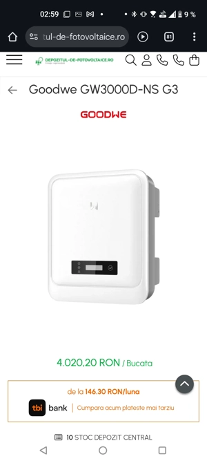Invertor ON-GRID 3KW GW3000D-NS GOODWE Wi-Fi monofazic pentru sistem fotovoltaic 230V prosumator - imagine 5