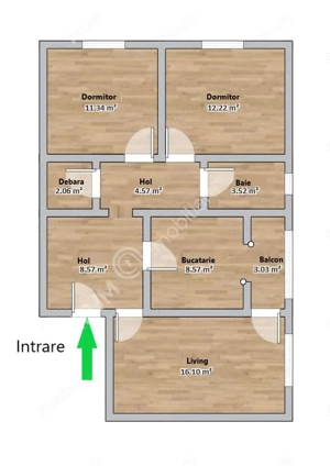 Apartament decomandat 3 camere si balcon zona Vasile Aaron din Sibiu - imagine 4
