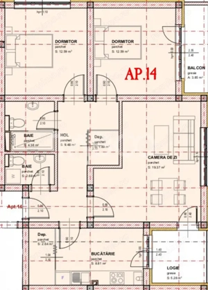 Apartament de vanzare 3 camere 2 bai balcon logie loc de parcare - imagine 7