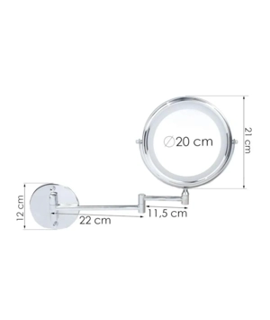 Oglinda cosmetica maritoare- 2 fete - Iluminare LED - imagine 2