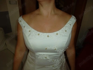 Rochie mireasa crem  fildeș cu trandafiri  - imagine 3