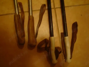 Bete ski, manere piele + curele piele, rozete din aluminiu si piele, 118 cm