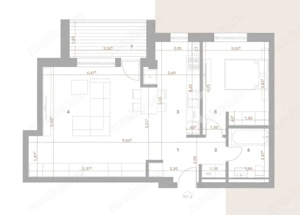 Apartament 2 camere de vanzare decomandat 59 mp zona Turnisor Sibiu - imagine 2