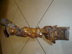 Replica 1960 rasina fildes Statuia Perseu ținând capul tăiat Medusa, Made in ITALY - imagine 2