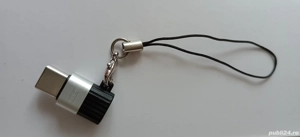 Breloc conector mufa type c tata cu mufă micro usb mamă 