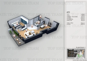 Apartament 2 camere Studio de vanzare in zona Obor - imagine 2