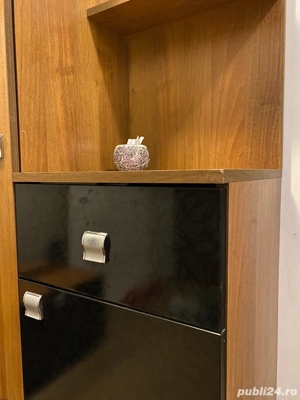 mobilier de hol cu oglinda, dulap, cuier, pantofar - imagine 4