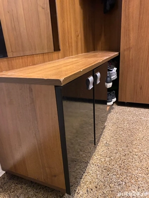 mobilier de hol cu oglinda, dulap, cuier, pantofar - imagine 5