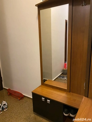 mobilier de hol cu oglinda, dulap, cuier, pantofar - imagine 3