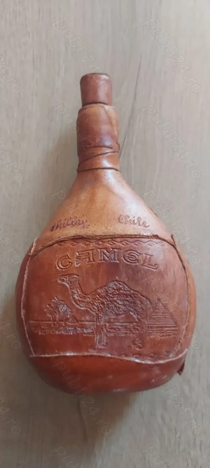 Sticla Souvenir Camel - Chile , Imbracata Piele 