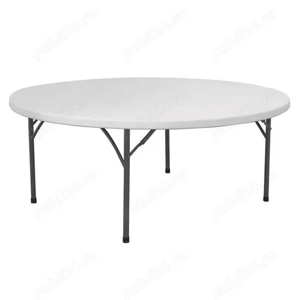 Masă rotundă 12 persoane, picioare pliabile, ca nouă și scaune 