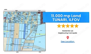 Cel mai bun pret!  11000 mp ntravilan constructii,Tunari - imagine 2