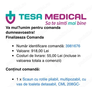 Scaun ( carucior) cu rotile - imagine 2