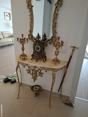 consola bronz cu onix si oglinda