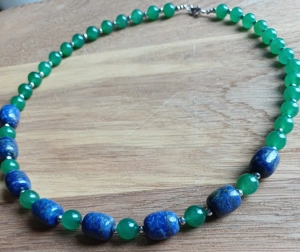 Vând colier aventurin, lapis lazuli si hematit cu argint