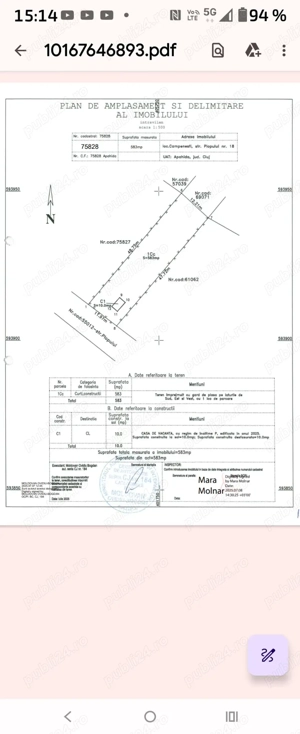 Teren de vanzare, Campenesti, Jud. Cluj