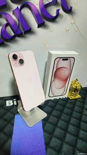 iPhone 15 Roz 5G 128GB Baterie Originala:85%.Pre  Fix! - imagine 5
