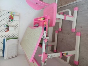 Set birou si scaun copii ergonomic reglabil in inaltime ErgoK C502 Roz  - imagine 3