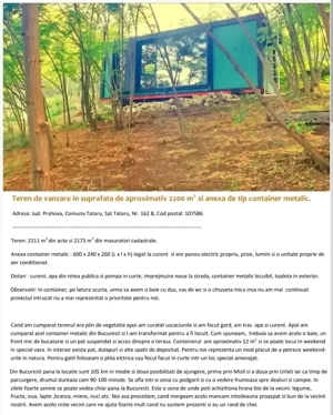 Teren 2.173 mp + modul locuibil   utilități, vedere panoramică, Tătaru Prahova