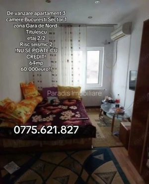 De vanzare apartament 3 camere zona Gara de Nord cu Basarab Titulescu