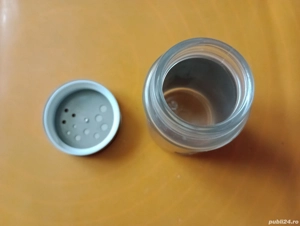 4 Dozatoare de condimente (solnițe) inox si sticlă  - imagine 3