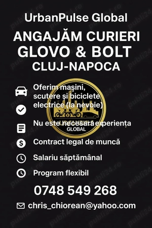Angajam curieri Bolt - Glovo -Wolt