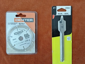 Panza diamantata, DEXTER + Burghiu plat pentru lemn, metric 18