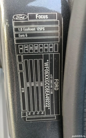 Ford Focus   1.0 Benzina   An 2015   Euro 6 - imagine 10 Ford Focus   1.0 Benzina   An 2015   Euro 6 - imagine 10