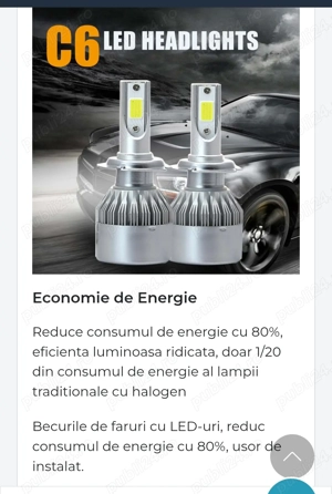 Set de 2 becuri cu led pt faruri 12v H4, H1, H3 si H7 H8 H11 39 RON  SET