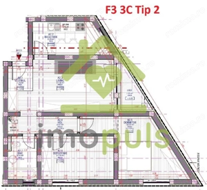 🏡 Apartament cu 3 camere, 63,17 mp + balcon 2,99 mp  .COMISION 0%✨ - imagine 13