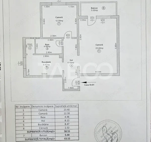 Apartament decomandat de vanzare 59 utili balcon pod zona Dioda Sibiu - imagine 9