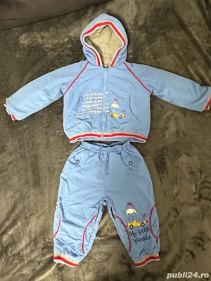 Costum călduros de iarnă. Jachetă și pantaloni. 18-24 luni