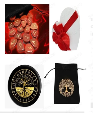 Cutie cadou set rune ametist.cuart roz.carneol.jasp rosu+ placa divinatie cadou+Set 7 chakre 