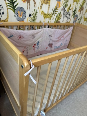 Pat sugari bebe copii 2 in 1 lemn pe role - imagine 2