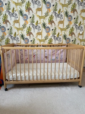 Pat sugari bebe copii 2 in 1 lemn pe role