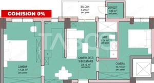 Apartament FARA COMISION 3 camere si balcon Sibiu Dna Stanca - imagine 2