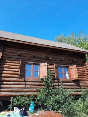 Casa din lemn rotund tratat 60mp pentru relocare  - imagine 4